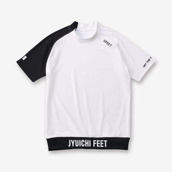 モックネックシャツ　ホワイト&amp;ブラック