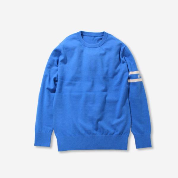 クルーネックセーター　ブルー