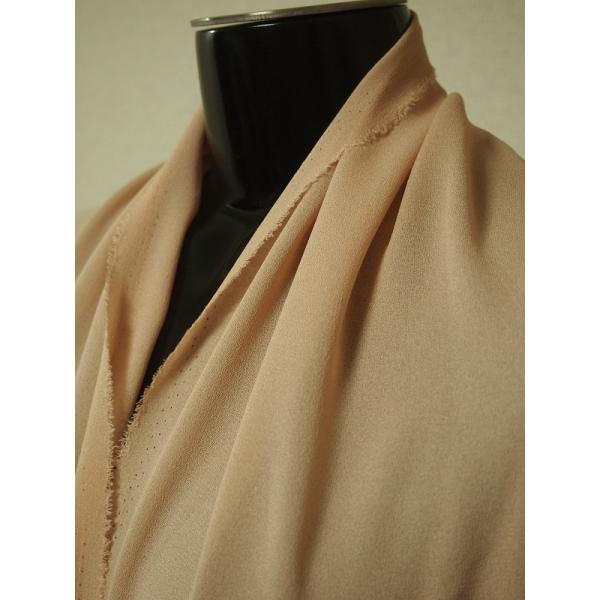 閉店大セール　お買得　【シルク　シフォン　ダブル　ジョーゼット】　イタリ―製　輸入生地　ベージュ　シ...