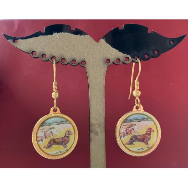 ダックスフンド　ロング　アートピアス