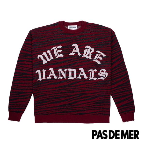 【PAS DE MER/パドゥメ】WAV KNIT ニット / BLACK ブラック/BURGUND...
