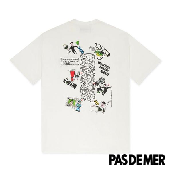 【PAS DE MER/パドゥメ】MAZE T-SHIRT Tシャツ / NATURAL ホワイト