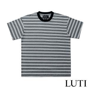【LUTI/ルーシー】LUTI METALLIC STRIPE KNIT Tシャツ / BLACK ブラック｜itempost