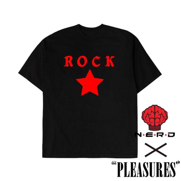 【PLEASURES/プレジャーズ×N.E.R.D.】ROCKSTAR T-SHIRT Tシャツ /...