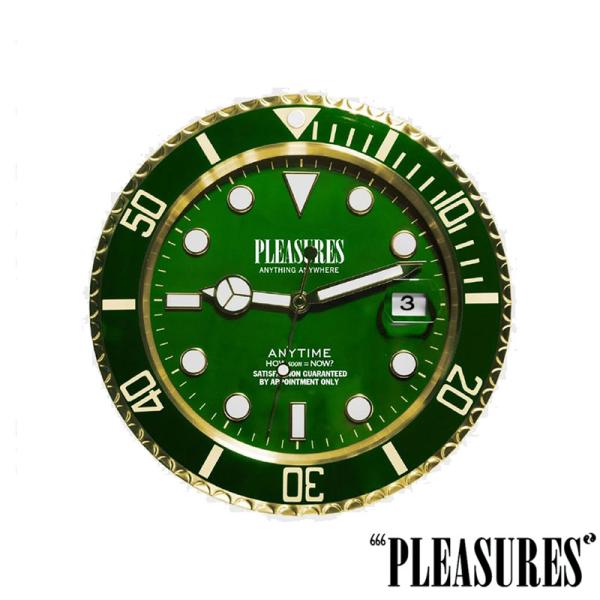 【PLEASURES/プレジャーズ】ANYTIME CLOCK 時計 / GOLD/GREEN
