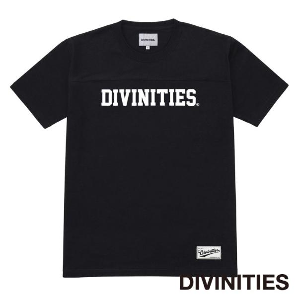 【DIVINITIES/ディビニティーズ】FOOTBALL TOP Tシャツ / BLACK ブラッ...