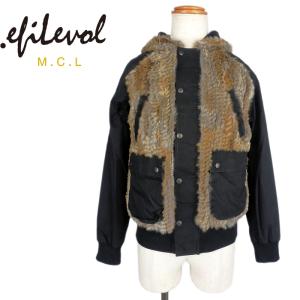 .efilevol エフィレボル ラビットファーブルゾン ブラック Fur Paraffin Parka efiLPTN-JK03u / パーカー ミリタリー｜itempost