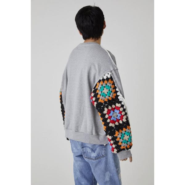 【DISCOVEREDディスカバード】CROCHET SLEEVE SWEAT (3色）（DC-SS...