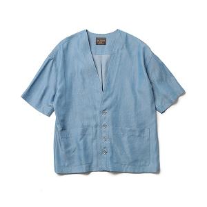 【23SS】【MR.OLIVEミスターオリーブ】TENCEL WASHABLE DENIM / HALF SLEEVE CARDIGAN（2色）｜itempost