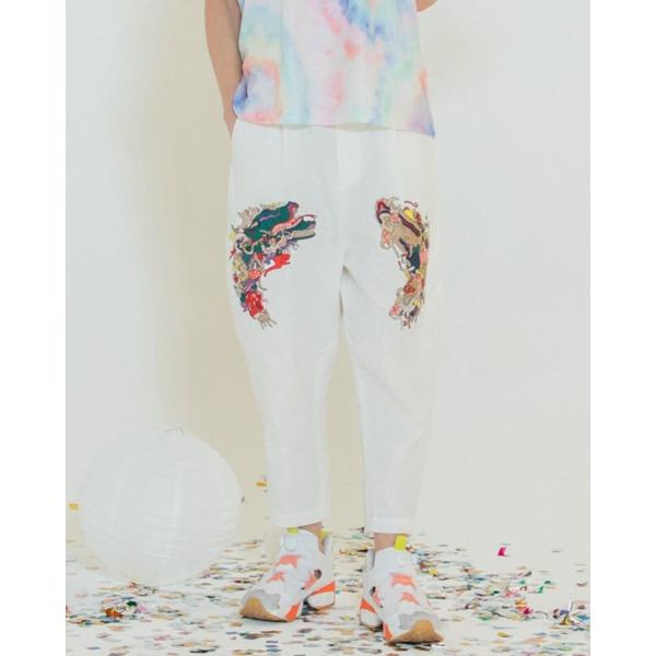 【STOFストフ】 Linen UTAGE Embroi Pants (SF24SS-12)(2色）