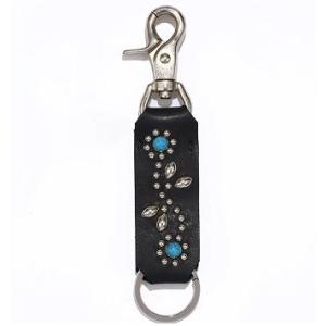 【TMTティーエムティー】INDIGO LEATHER STADS KEY CHAIN/INDIGO...