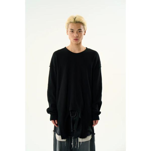 【DISCOVEREDディスカバード】GARTER WAFFLE CUTSEWN (ECRU/BLA...