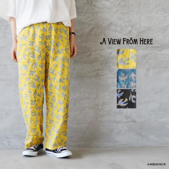 A VIEW FROM HERE アビューフロムヒア BLOCK PRINT STRAIGHT PA...