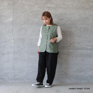 CUORE STORE|コットンリネン ボタンベストの詳細画像1
