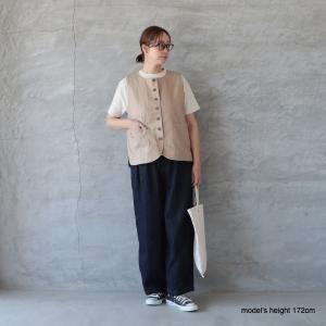 CUORE STORE|コットンリネン ボタンベストの詳細画像2