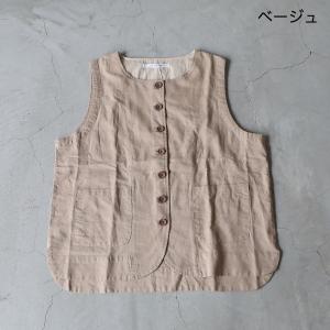 CUORE STORE|コットンリネン ボタンベストの詳細画像3