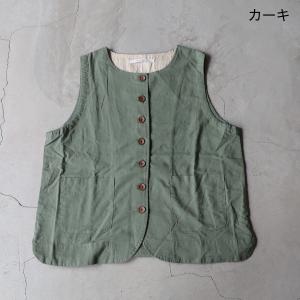 CUORE STORE|コットンリネン ボタンベストの詳細画像4