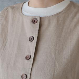 CUORE STORE|コットンリネン ボタンベストの詳細画像5