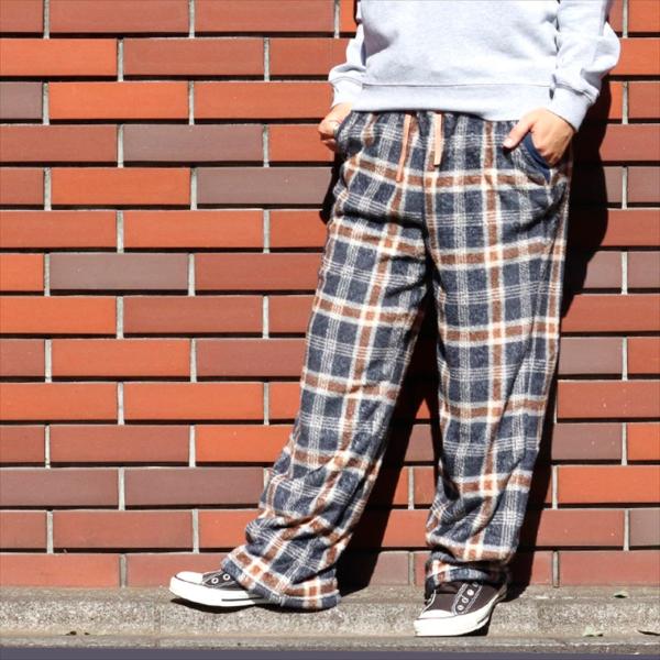 [Last One SALE] Nanea  チェック柄 ボアフリース パンツ