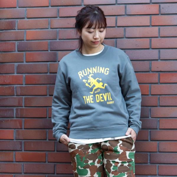 デビルうさぎ プリント 裏毛 プルオーバー