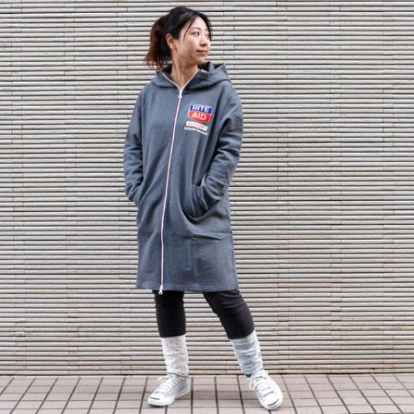 RITE AID ワッペン トリコジップ ロング丈 パーカー