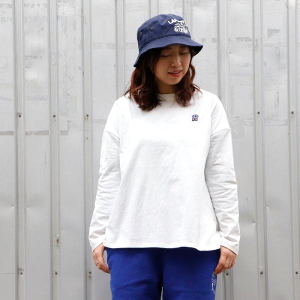 Rワッペン 裾フレア 長袖 Tシャツ