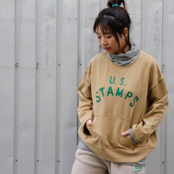 US STAMPSプリント ポケット付き プルオーバー