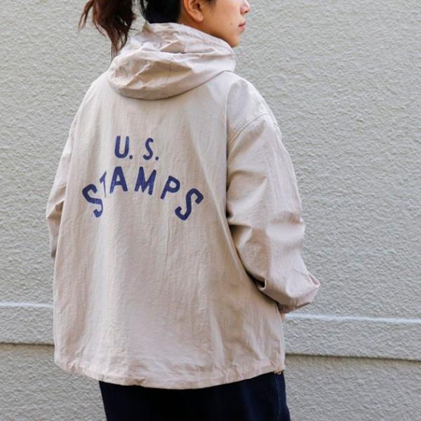 【スペシャルプライス】STAMPS プリント 撥水加工 ナイロン アノラック パーカー