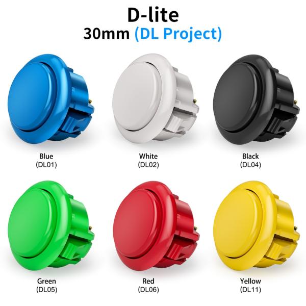 【ハメ込み式 30φ 単品】Qanba D-lite クァンバ ディーライト アーケード ボタン 3...