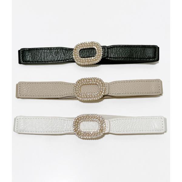 【オンライン限定】ビジューバックル ゴムベルト