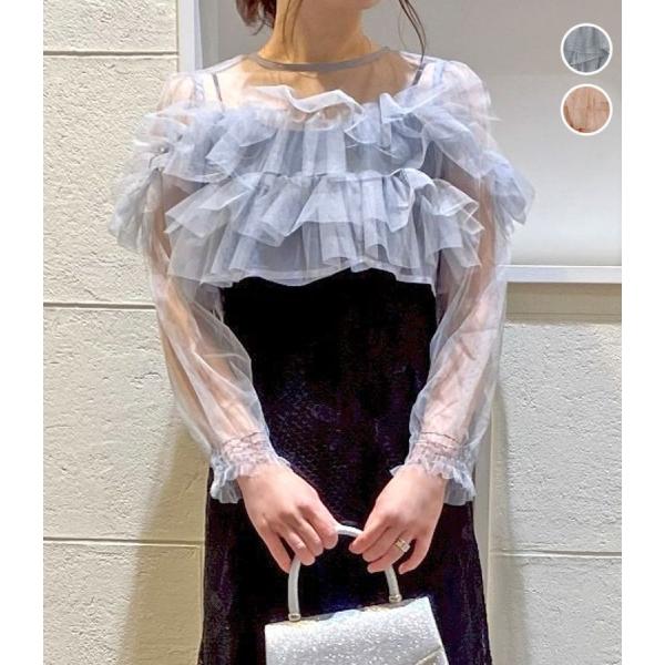 フリルチュールトップス