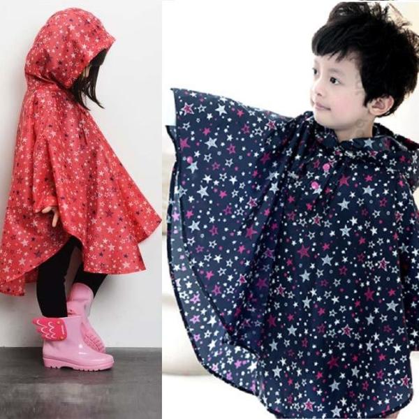 BAOBAO 子供服 バオバオ 子供服 キッズ 男の子 女の子 レインコート 星柄 レインポンチョ ...