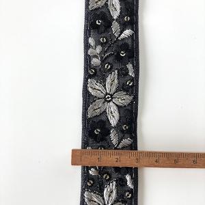 3cm幅 インド刺繍リボン 花柄 フラワー刺繍...の詳細画像1