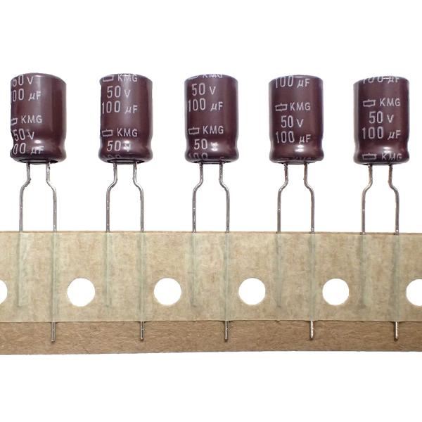 NIPPON CHEMI CON ラジアルリード 小形 アルミ 電解コンデンサ 50V 100μF ...