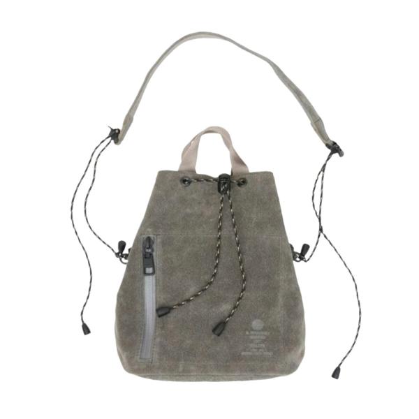 AS2OV (アッソブ) WATER PROOF SUEDE DRAWSTRING BAG /GRA...