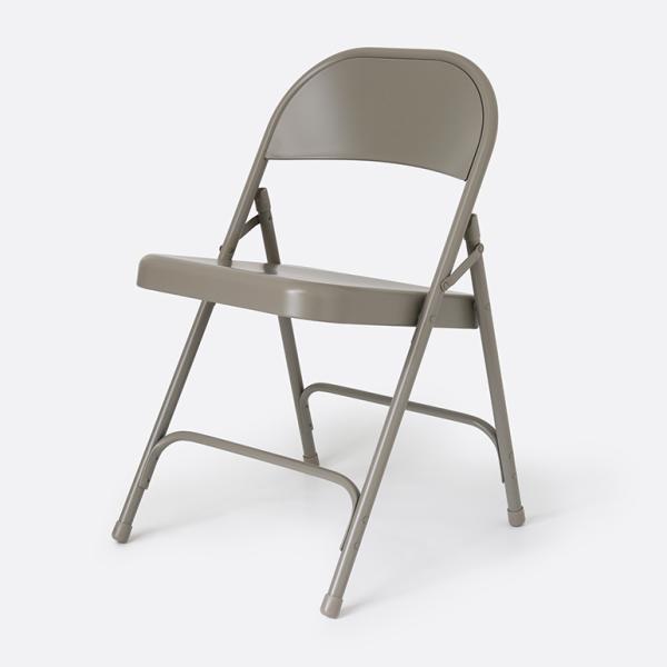 TUBULAR STEEL FOLDING CHAIR GRAY