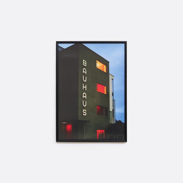 Bauhaus バウハウス｜Bauhaus building A3 Black アートポスター