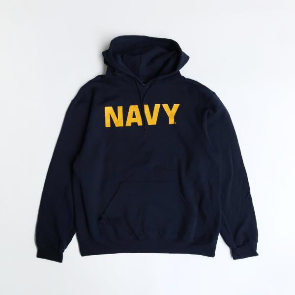 U.S.NAVY トレーニング プルオーバー フーディ スウェット ネイビー