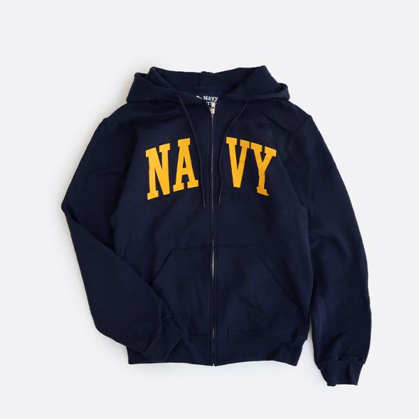 【取扱終了/在庫限り】U.S. NAVY スウェットジップパーカー ネイビー NAVY PRIDE社...