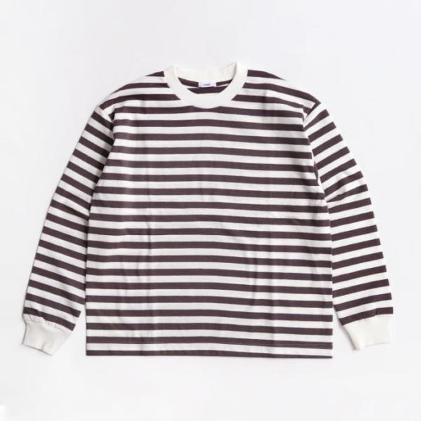 maillot マイヨ｜Tube Border Long-Tee　LIGHT BROWN