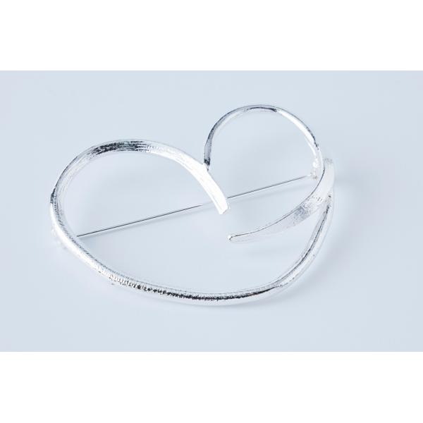 ハートフルブローチ シルバー