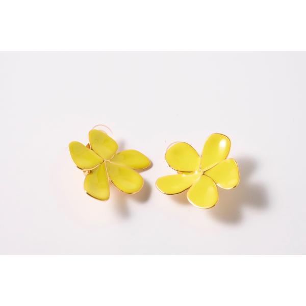 エマイユ イエロー フルールイヤリング M