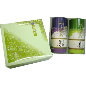 宇治茶詰め合わせ（ドーム紙缶２本入り）　上級煎茶・かりがね　100ｇ