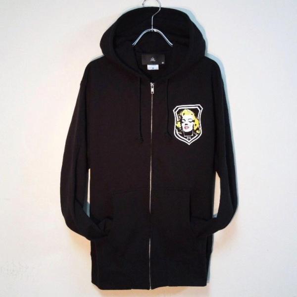 Marilyn Emblem Swarovski　zip-up Parka Black×Yellow