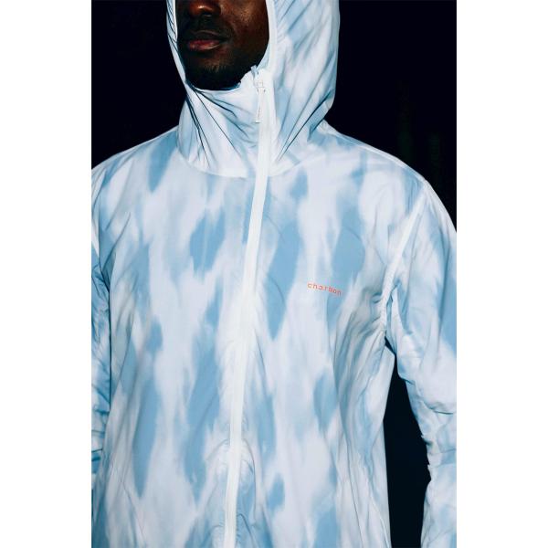 GRAPHIC NYLON PACKABLE HOODIE LIGHT BLUE