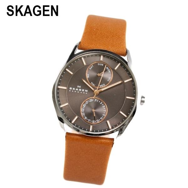【並行輸入品】スカーゲン SKAGEN SKW6086 腕時計 グレー ブラウンレザー HOLST