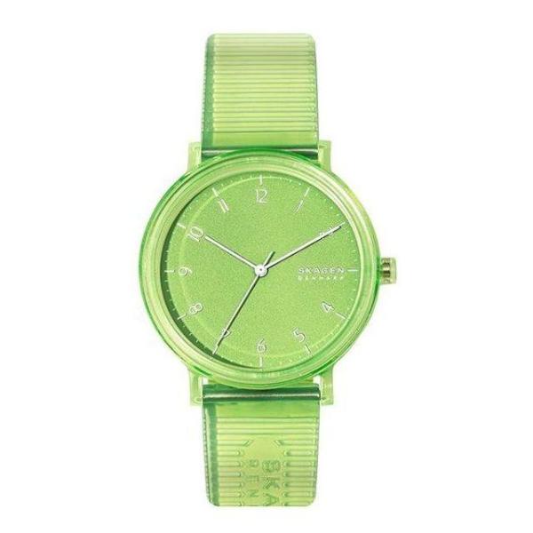 スカーゲン腕時計　 SKW6604　ネオンカラー　アナログ時計　グリーン　カジュアル　シリコンバンド