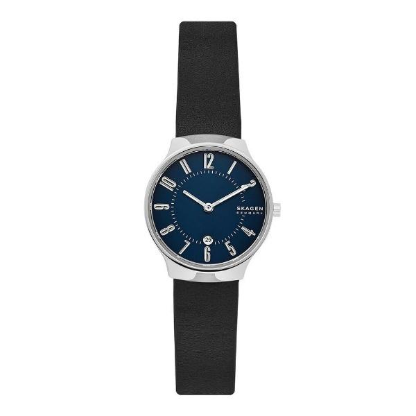 スカーゲン 腕時計 SKW2807 ネイビー ブラックレザーストラップ レディース アナログ