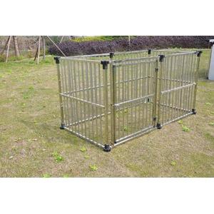 ドッグハウス DFS-C1 〔 マルチサークルハウス 屋外用 犬小屋 〕 大型犬 ステンレス製 犬舎 ペット用品 ペットグッズ 組立品(卸商品)