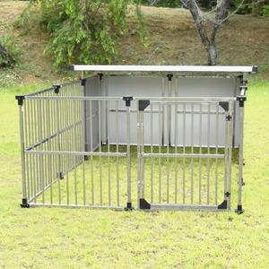 ドッグハウス DFS-M1 〔 0.5坪タイプ 屋外用 犬小屋 〕 +α拡張タイプ ステンレス製 犬舎 ペット用品 ペットグッズ 組立品(卸商品)
